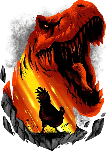 chicken dream  - dino, dinosaur, animal, beast, wild, alien, ghost, scifi, ufo, science, supranatural, chicken, trex