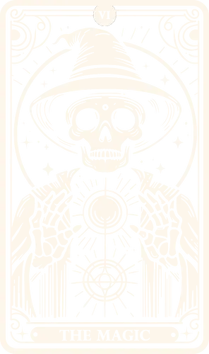 The Magic Tarot Skull - tarot card, tarot, skull, bone, pop culture, horror, horror, halloween, nerd, magic, vintage, retro, mystical, black magic, magic