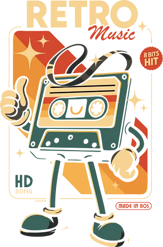 Retro Music Vibes - Mixtapes - lm2kone, 80er, 80er, Ästhetik, Klassische Musik, Cool, Geek, Illustration, Mixtape, Mixtapes, Musik, nostalgisch, Old School, Retro, Retro-Musik