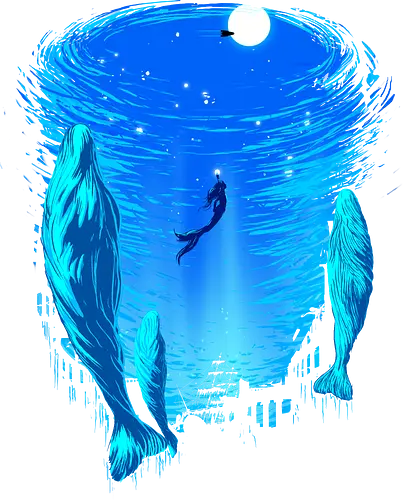 Part of Our World - mermaid, siren, whales, nature
