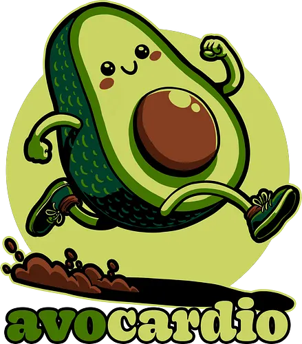 Avocado Exercise  - Exercise, avocado, food, run, fun, funny, happy, adorable, pun, vegan, guacamole