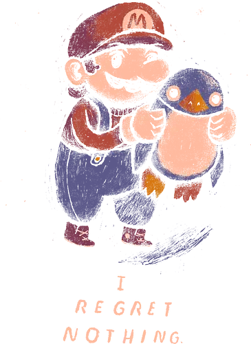 I regret nothing - mario, penguin, pinguin, ice, eis, retrogames, retrogaming, jump'n'run