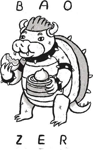 Bao zer - dumpling, mario, turtle, food, villain