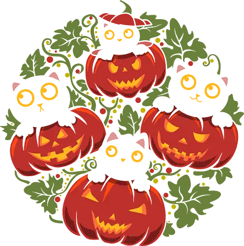Halloween Kittens - cat, katze, halloween, kürbis, pumpkin