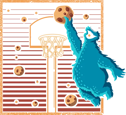Cookie Basket - cookie, monster, Basketball, sports, sport